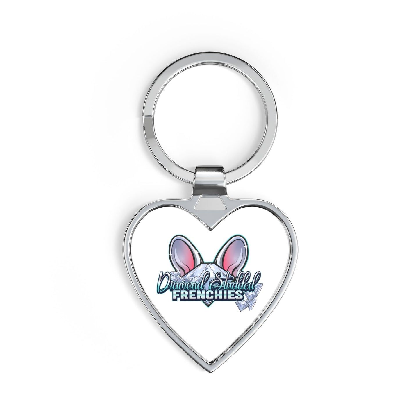 Frenchie Heart Keychain — 'Proud & Spoiled Frenchies' Cute Dog Lover Gift